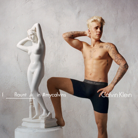 Justin Bieber pose pour la nouvelle campagne de Calvin Klein. Le 28 janvier 2016