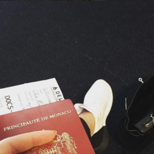 Pauline Ducruet lors de son départ de New York pour le Festival de Coachella, du 15 au 17 avril 2016. Photo Instagram Pauline Ducruet.