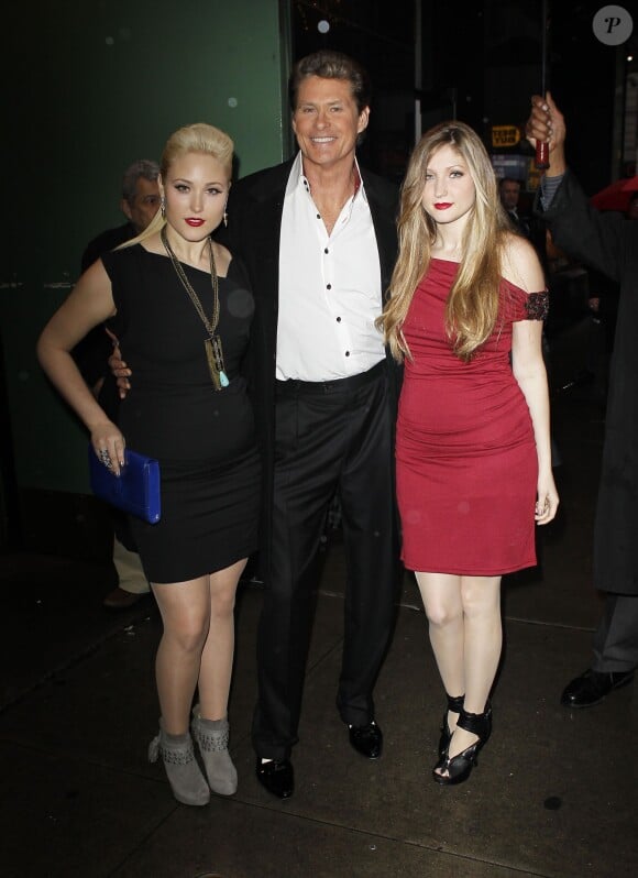David Hasselhoff et ses filles, Hayley et Taylor Ann, à New York le 1er décembre 2010