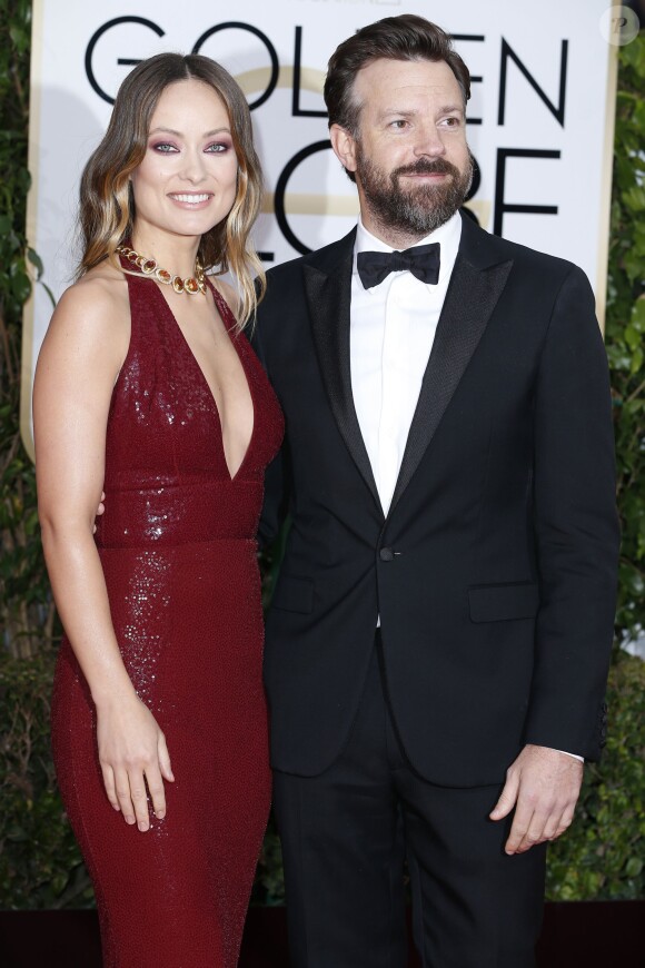 Olivia Wilde et Jason Sudeikis à la 73e cérémonie annuelle des Golden Globes à Beverly Hills le 10 janvier 2016