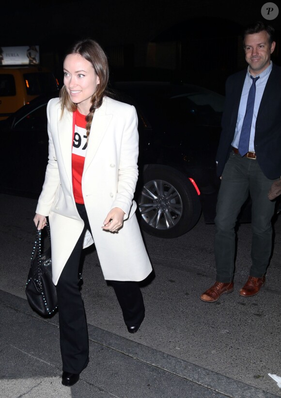 Olivia Wilde et Jason Sudeikis à New York le 7 mars 2016