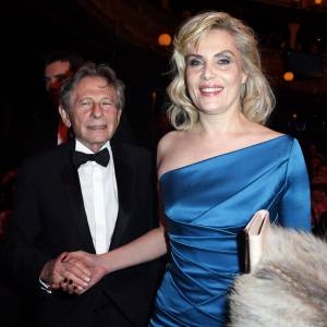 Emmanuelle Seigner et son mari Roman Polanski (Cesar du meilleur réalisateur pour le film "La Vénus à la fourrure") - 39e cérémonie des Cesar au théâtre du Châtelet à Paris, le 28 février 2014.