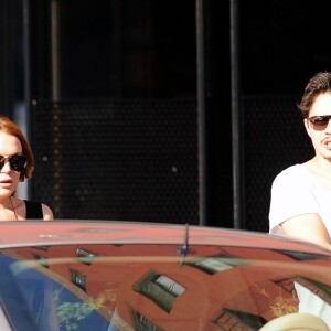 Lindsay Lohan et Egor Tarabasov dans les rues de Soho, New York, le 18 avril 2016