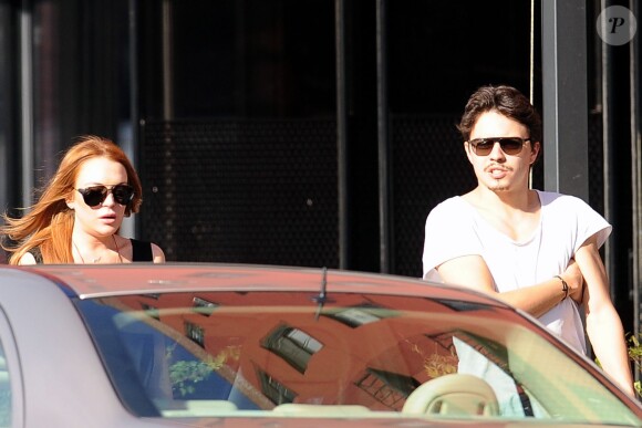 Lindsay Lohan et Egor Tarabasov dans les rues de Soho, New York, le 18 avril 2016