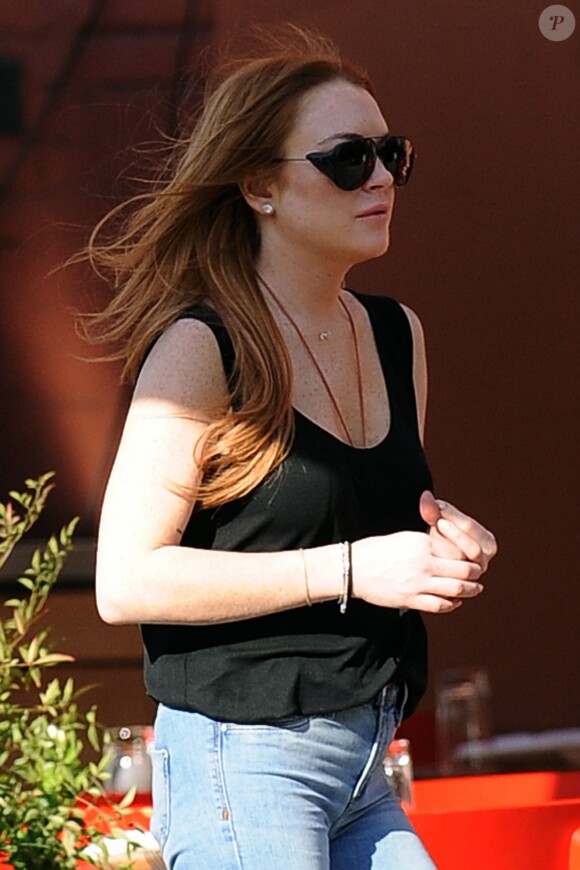 Lindsay Lohan et Egor Tarabasov dans les rues de Soho, New York, le 18 avril 2016
