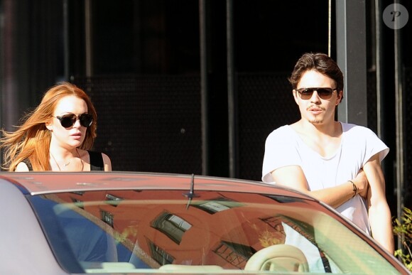 Lindsay Lohan et Egor Tarabasov dans les rues de Soho, New York, le 18 avril 2016