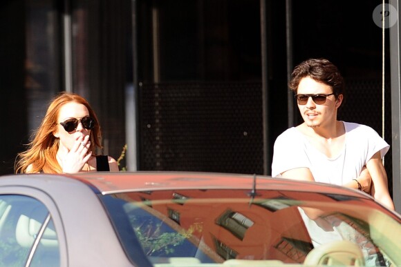 Lindsay Lohan et Egor Tarabasov dans les rues de Soho, New York, le 18 avril 2016