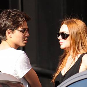 Lindsay Lohan et Egor Tarabasov dans les rues de Soho, New York, le 18 avril 2016