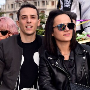 Jean-Marc Généreux, Jaclyn Spencer, Grégoire Lyonnet et sa compagne Alizée Alizée - La troupe de Danse avec les Stars participe à la 4e bataille de Fleurs dans le cadre du Carnaval 2016 à Nice le 24 février 2016. © Bruno Bebert/Bestimage