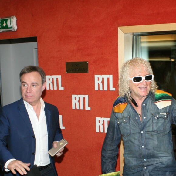 Fabien Lecoeuvre - Michel Polnareff dans les studios de l'émission RTL Soir avec Marc-Olivier Fogiel dans les studios de la radio RTL à Paris, le 19 avril 2016.