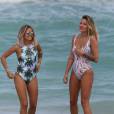  Caroline Receveur et une amie en vacances à Miami, le 6 avril 2016.  