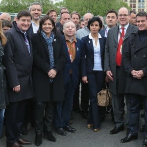 Anne Gravoin, Patrick Kanner, Anne Hidalgo, Jean Todt, Rachida Dati, le prince Albert II de Monaco, Manuel Valls, Alejandro Agag (Formula E CEO) - L'ePrix 2016 de Paris: un Grand Prix Formule E aux Invalides à Paris, le 23 avril 2016.  Paris ePrix 2016: Formula E race in Paris, France, on April 23rd, 2016.23/04/2016 - Paris