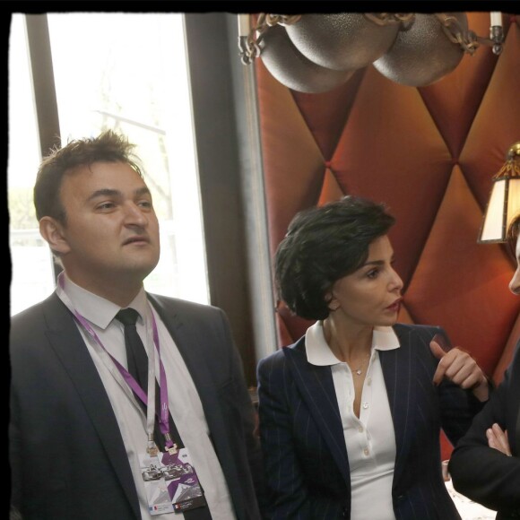 Jean-François Martins, Rachida Dati, Anne Hidalgo, Alejandro Agag (CEO de Formula E) - Déjeuner des personnalités venues assister au Paris ePrix de Formule électrique au restaurant l'Esplanade à Paris, le 23 avril 2016. © Alain Guizard/Bestimage