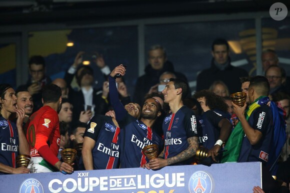 Le PSG remporte la coupe de la ligue face à Lille au Stade de France à Paris, le 23 avril 2016. © Cyril Moreau/Bestimage