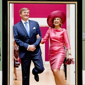 Le roi Willem-Alexander et la reine Maxima des Pays-Bas au musée Alte Pinakothek à Munich le 13 avril 2016