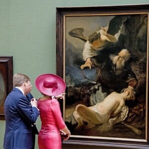 Le roi Willem-Alexander et la reine Maxima des Pays-Bas au musée Alte Pinakothek à Munich le 13 avril 2016