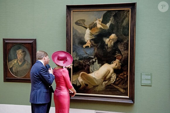 Le roi Willem-Alexander et la reine Maxima des Pays-Bas au musée Alte Pinakothek à Munich le 13 avril 2016