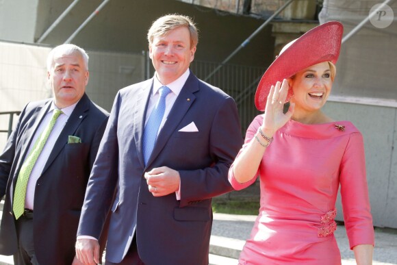 Le roi Willem-Alexander et la reine Maxima des Pays-Bas au musée Alte Pinakothek à Munich le 13 avril 2016