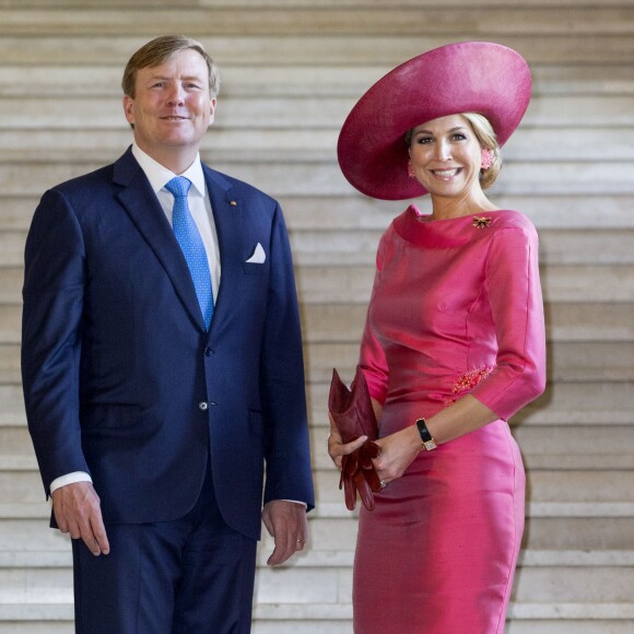 Le roi Willem-Alexander et la reine Maxima des Pays-Bas au musée Alte Pinakothek à Munich le 13 avril 2016