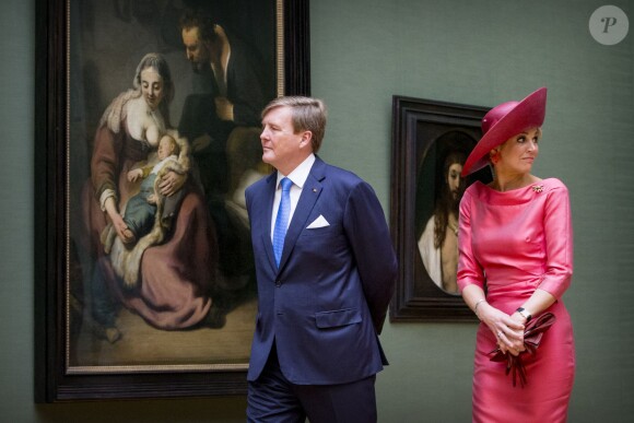 Le roi Willem-Alexander et la reine Maxima des Pays-Bas au musée Alte Pinakothek à Munich le 13 avril 2016