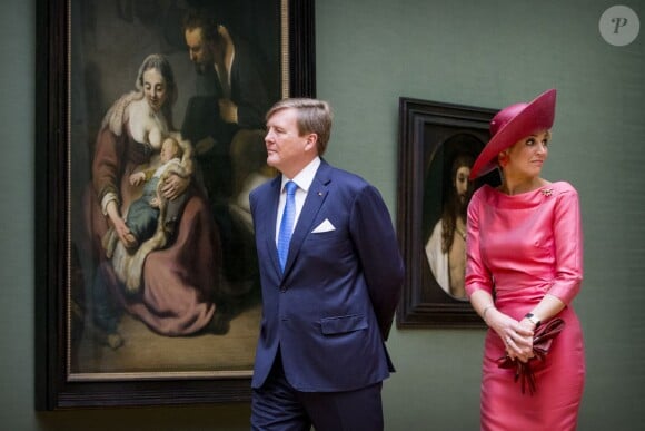Le roi Willem-Alexander et la reine Maxima des Pays-Bas au musée Alte Pinakothek à Munich le 13 avril 2016