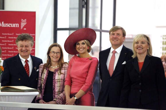 Le roi Willem-Alexander des Pays-Bas et la reine Maxima visitent le Deutches Museum de Munich le 13 avril 2016. 13/04/2016 - Munich