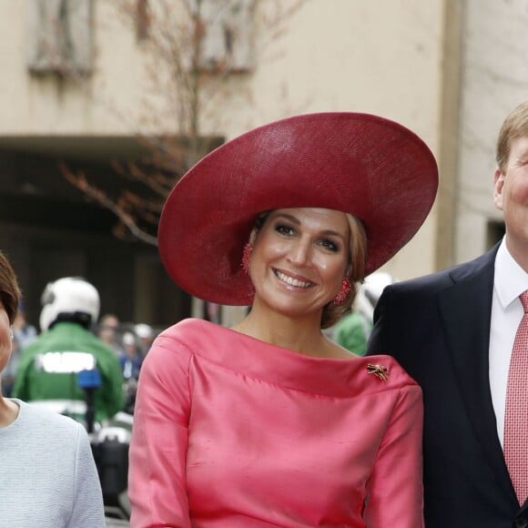 Le roi Willem-Alexander des Pays-Bas et la reine Maxima visitent le Deutsches Museum de Munich le 13 avril 2016. Le Deutsches Museum est l'un des plus grands musées des sciences et de la technique au monde. 13/04/2016 - Munich