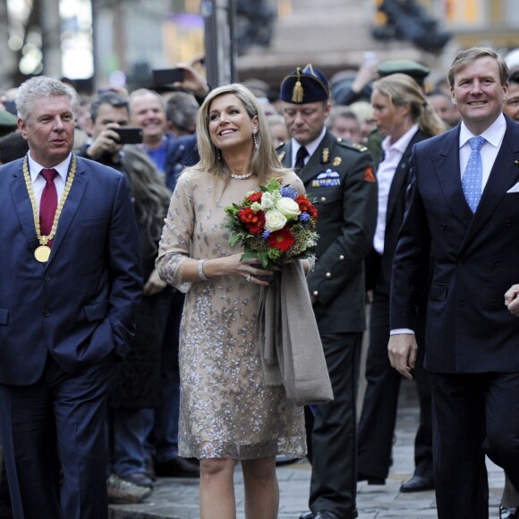 Le roi Willem-Alexander des Pays-Bas et la reine Maxima sont reçus par Dieter Reiter, le maire de Munich et sa femme Petra le 13 avril 2016. 13/04/2016 - Munich