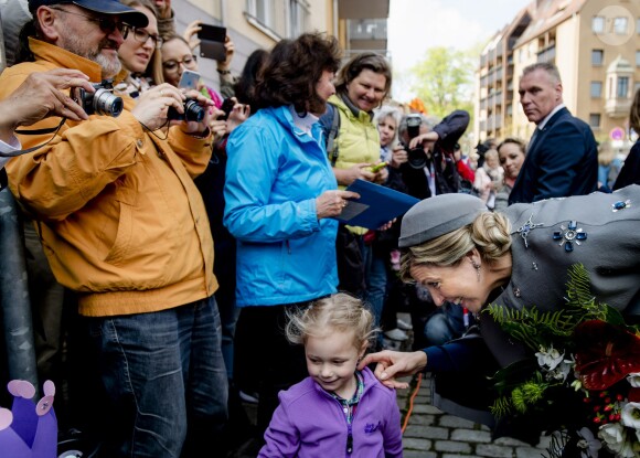Le roi Willem-Alexander et la reine Maxima des Pays-Bas déjeunent au musée Tucherschloss de Nuremberg le 14 avril 2016. 14/04/2016 - Nuremberg