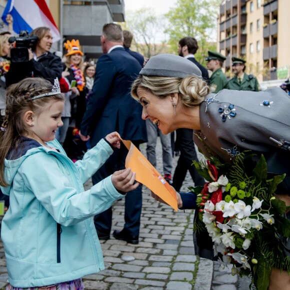 Le roi Willem-Alexander et la reine Maxima des Pays-Bas déjeunent au musée Tucherschloss de Nuremberg le 14 avril 2016. 14/04/2016 - Nuremberg
