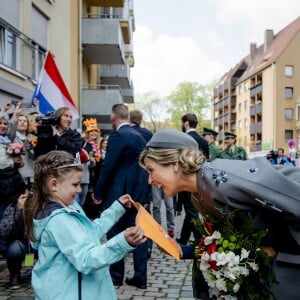 Le roi Willem-Alexander et la reine Maxima des Pays-Bas déjeunent au musée Tucherschloss de Nuremberg le 14 avril 2016. 14/04/2016 - Nuremberg