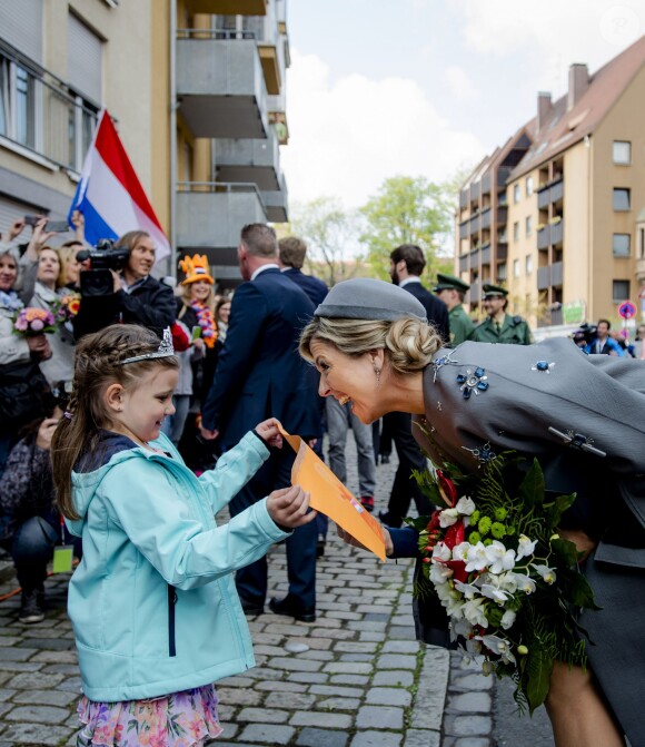 Le roi Willem-Alexander et la reine Maxima des Pays-Bas déjeunent au musée Tucherschloss de Nuremberg le 14 avril 2016. 14/04/2016 - Nuremberg