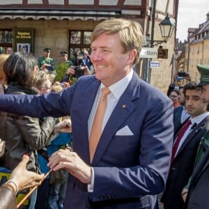 Le roi Willem-Alexander et la reine Maxima des Pays-Bas visitent le palais de justice de Nuremberg, à l'occasion de leur voyage en Bavière. Le 14 avril 2016  King Willem-Alexander and Queen Maxima of The Netherlands visits the palace of justice in Nurnberg, Germany 14 April 2016. The King and the Queen visit the state Bavaria in Germany 13 and 14 april.14/04/2016 - Nuremberg