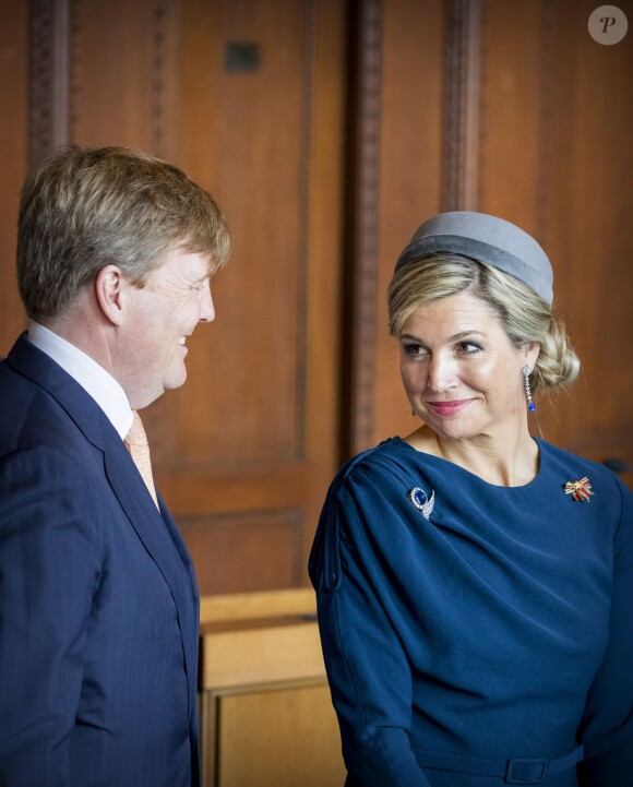 Le roi Willem-Alexander et la reine Maxima des Pays-Bas visitent le palais de justice de Nuremberg, à l'occasion de leur voyage en Bavière. Le 14 avril 2016  King Willem-Alexander and Queen Maxima of The Netherlands visits the palace of justice in Nurnberg, Germany 14 April 2016. The King and the Queen visit the state Bavaria in Germany 13 and 14 april.14/04/2016 - Nuremberg