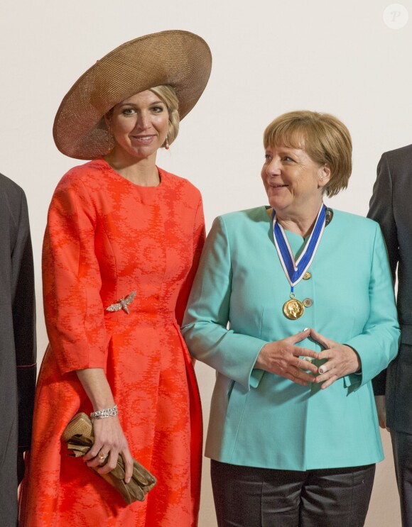 La reine Maxima des Pays-Bas et Angela Merkel - Angela Merkel reçoit le prix "Four Freedoom Award" à Middelbourg le 21 avril 2016.  Middelburg, 21-04-2016 German Chancellor Angela Merkel of Germany recieven the Four Freedoms Awards 2016. The ceremony was attended by King Willem-Alexander and Queen Maxima and Princess Beatrix and Prime Minister Mark Rutte.21/04/2016 - Middelburg