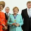 La reine Maxima des Pays-Bas, Angela Merkel et le roi Willem Alexander - Angela Merkel reçoit le prix "Four Freedoom Award" à Middelbourg le 21 avril 2016.  Middelburg, 21-04-2016 German Chancellor Angela Merkel of Germany recieven the Four Freedoms Awards 2016. The ceremony was attended by King Willem-Alexander and Queen Maxima and Princess Beatrix and Prime Minister Mark Rutte.21/04/2016 - Middelburg