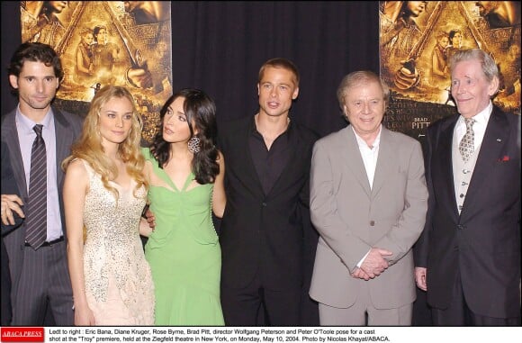 Eric Bana, Diane Kruger, Rose Byrne, Brad Pitt, Wolfgang Petersen et Peter O'Toole à l'avant-première du film "Troie" à New York le 10 mai 2004