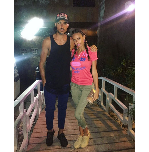 Vanessa Lawrens et Julien Guirado en vacances en République dominicaine. Avril 2016.