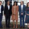 Le prince Harry, Barack Obama et sa femme Michele Obama, le prince William et sa femme Kate Middleton au palace de Kensington à Londres le 22 avril 2016