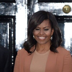 Le prince Harry, Barack Obama et sa femme Michele Obama, le prince William et sa femme Kate Middleton au palace de Kensington à Londres le 22 avril 2016