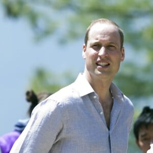 Kate Middleton et le prince William au monastère "Tiger's Nest Taktsang Lhakhang" à Paro, à l'occasion de leur voyage au Bhoutan le 15 avril 2016