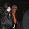 Kylie Jenner et ses copines Justine Skye, Jordyn Woods, ainsi que son petitami Tyga, le mannequin Bella Hadid, et son amoureux The Weeknd quittent le bar Up & Down à New York, le 30 avril 2016