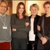 Carla Bruni Sarkozy, Marisa et Valeria Bruni Tedeschi à la fondation Giorgio Cini à Venise lors de la donation des archives du compositeur Alberto Bruni Tedeschi par sa famille le 3 novembre 2009