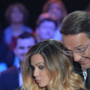 Exclusif - Julien Courbet et Clara Morgane lors de l'enregistrement de l'émission "Faut pas abuser" présentée par Julien Courbet et diffusée sur D8 le 10 mai 2016 à 21h00. À Paris le 4 avril 2016. ©Veeren