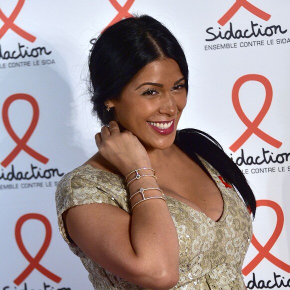 Ayem Nour enceinte - Soirée de lancement du Sidaction 2016 au Musée du Quai Branly à Paris le 7 mars 2016.