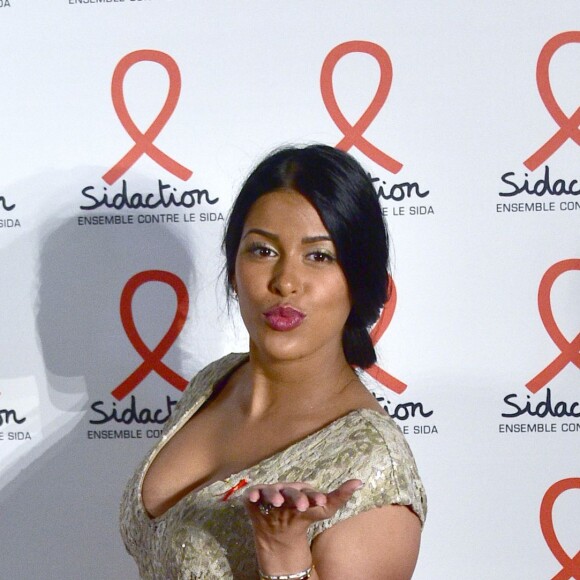 Ayem Nour enceinte - Soirée de lancement du Sidaction 2016 au Musée du Quai Branly à Paris le 7 mars 2016