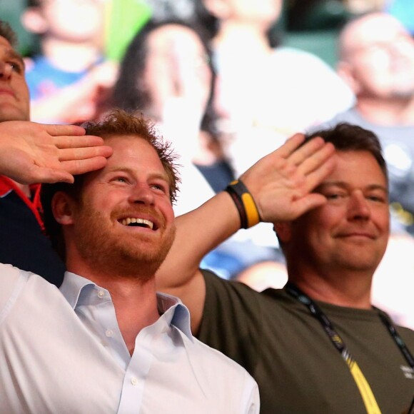 Le prince Harry assiste au match de rugby en chaise roulante Angleterre - Australie aux Invictus Games d'Orlando en Floride, le 11 mai 2016.