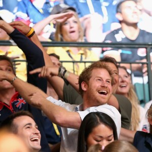 Le prince Harry assiste au match de rugby en chaise roulante Angleterre - Australie aux Invictus Games d'Orlando en Floride, le 11 mai 2016.