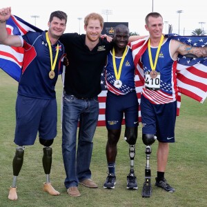 Le prince Harry lors des épreuves d'athlétisme aux 2e Invictus Games à Orlando le 10 mai 2016