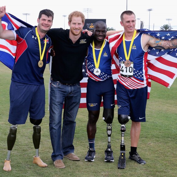 Le prince Harry lors des épreuves d'athlétisme aux 2e Invictus Games à Orlando le 10 mai 2016